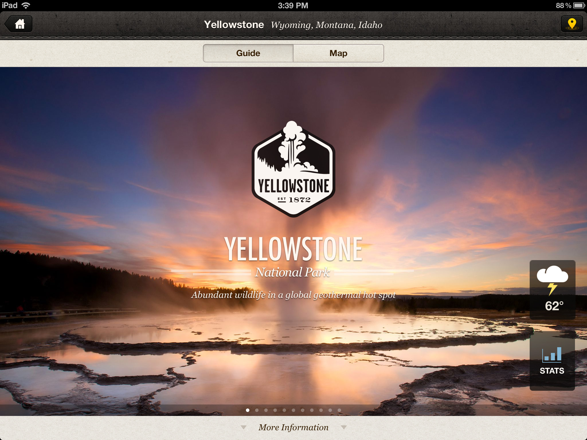 Yellowstone Hero layout on iPad